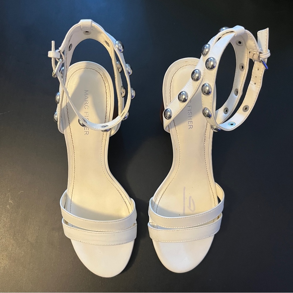Marc Fisher Women's Two Strap Sandal with studs